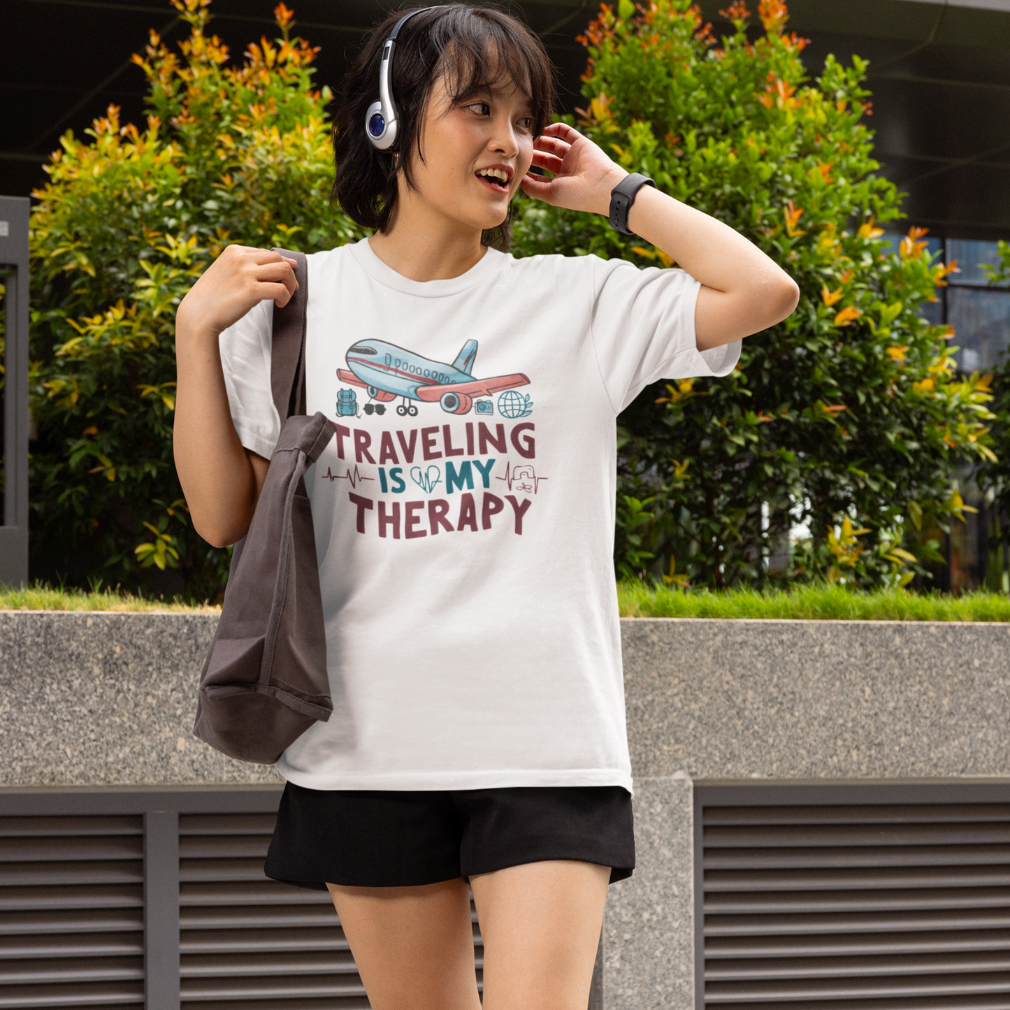 Traveler Unisex Tee - 'Traveling is My Therapy' Design