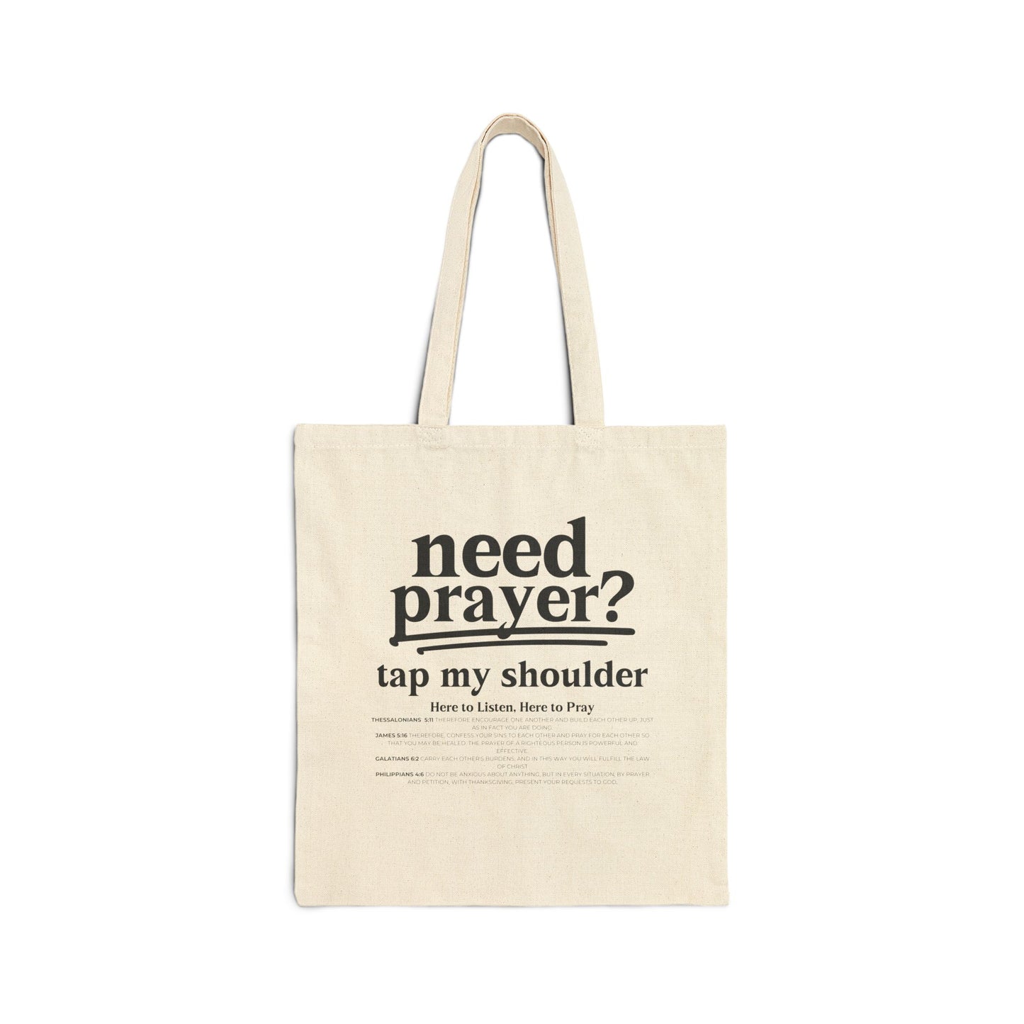 Need Prayer? Tap my Shoulder Cotton Canvas Tote