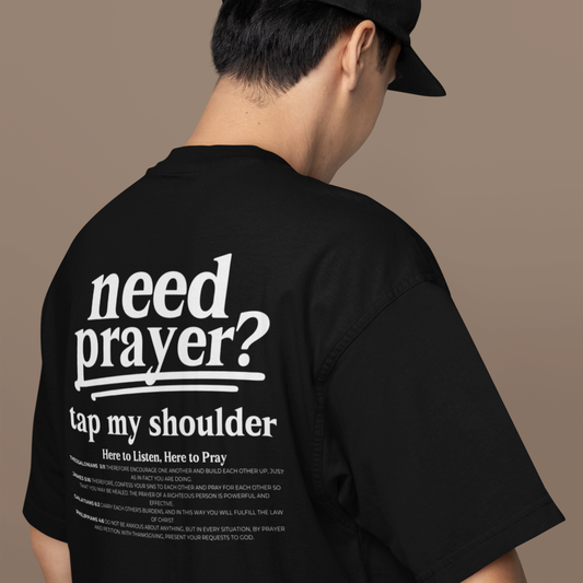 Need Prayer? Tap My shoulder Modern Inspirational Unisex Tee