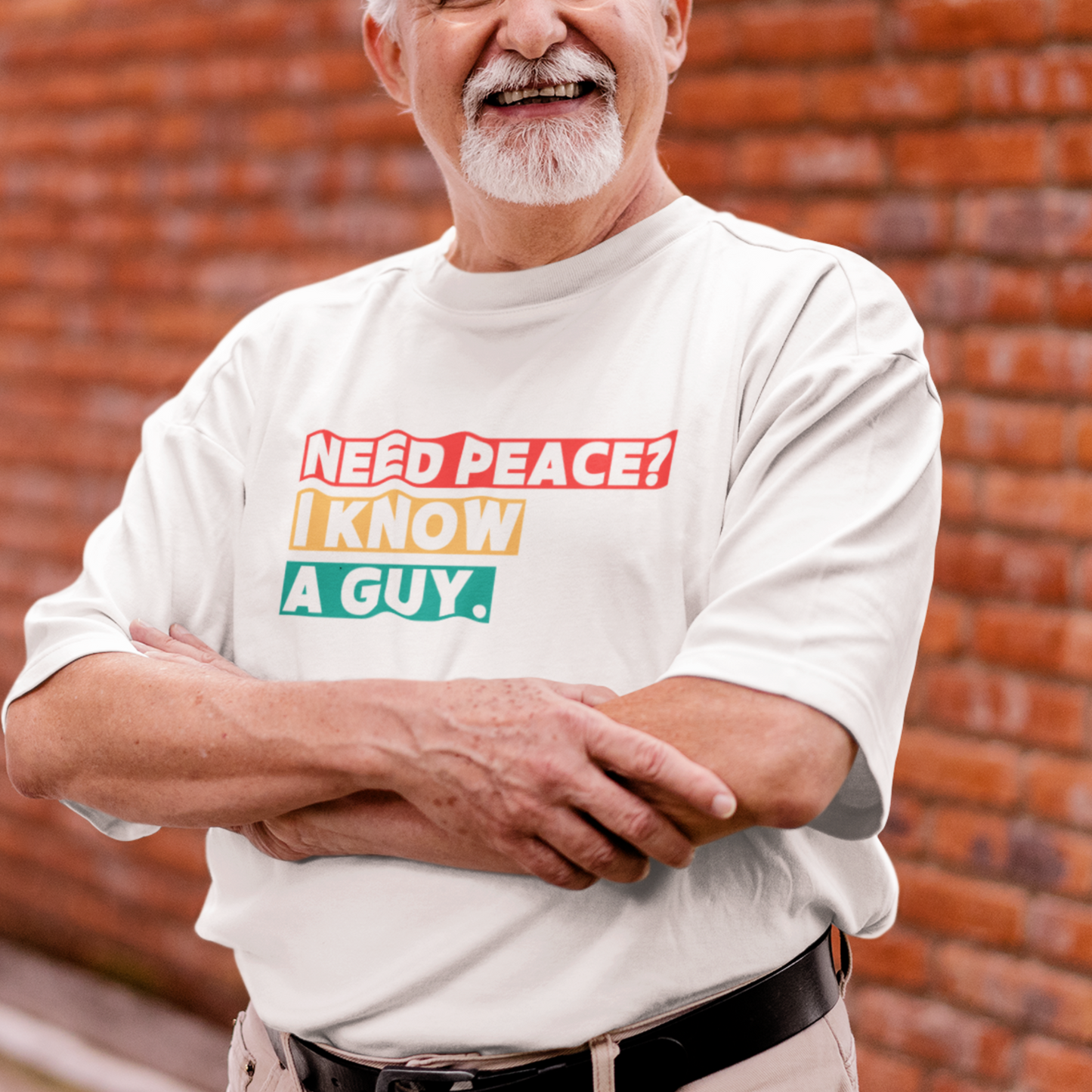 Christian Faith Unisex Tee | Need Peace I Know a Guy Shirt | Jesus Conversation Starter, Gospel Witness Apparel, Religious Short Sleeve