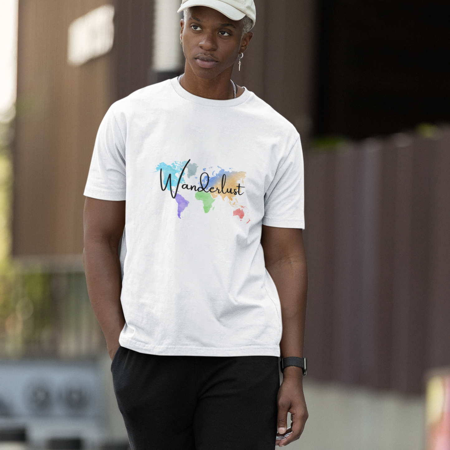 Wanderlust Globe Tee- Multi-Color