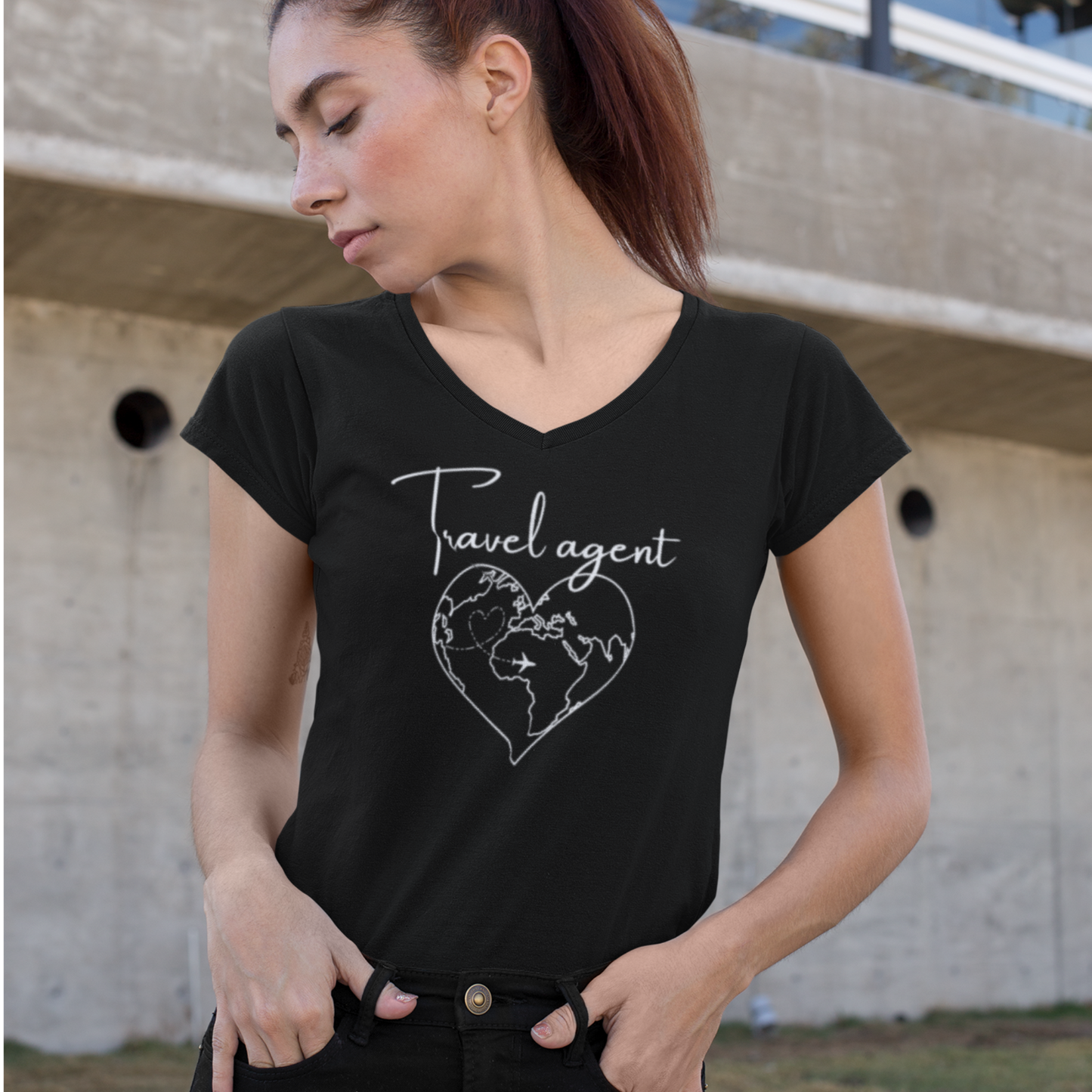 Travel Agent V-Neck T-Shirt - Dream Destination Designer