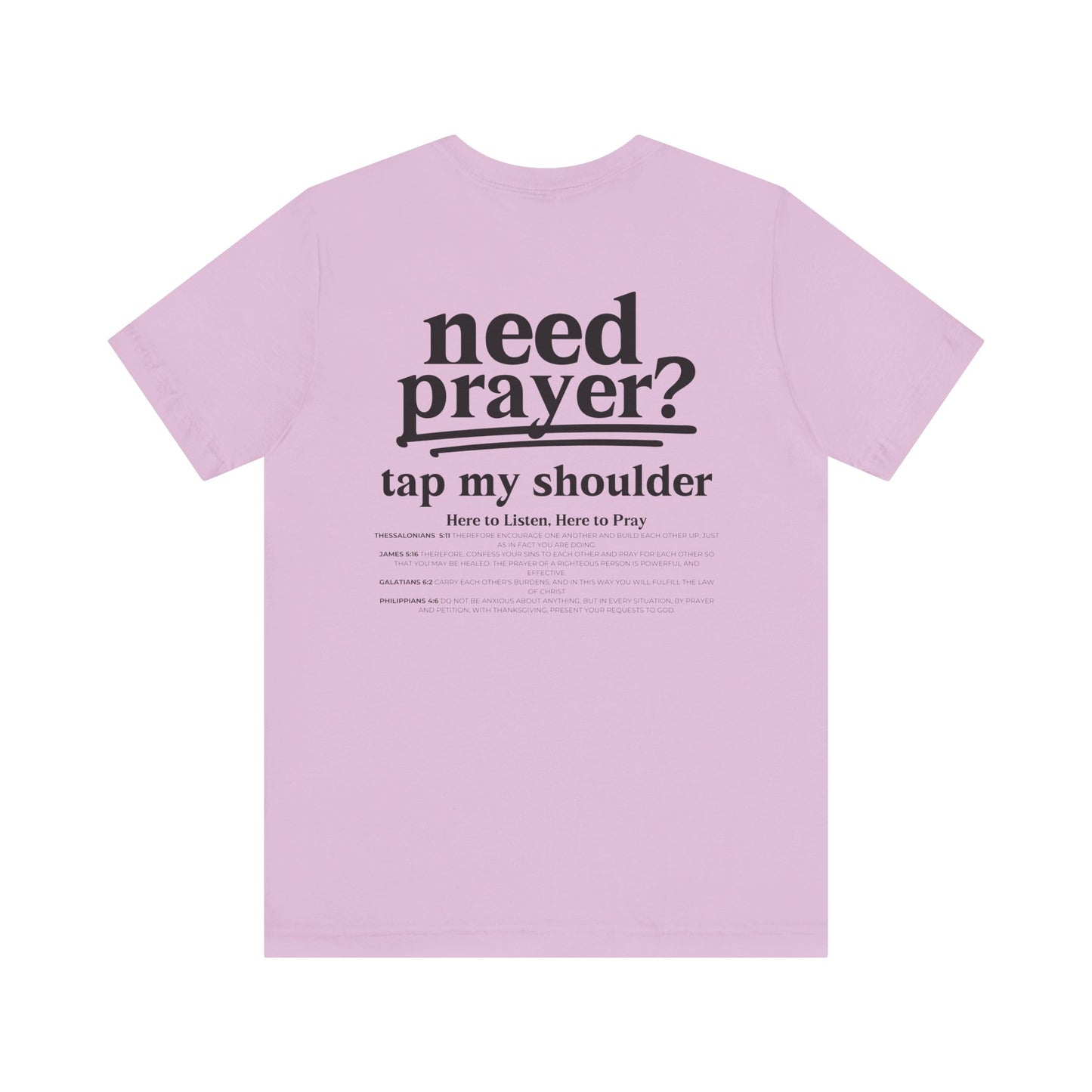 Need Prayer? Tap My shoulder Modern Inspirational Unisex Tee