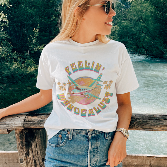 Feeling  Wanderlust Groovy Retro Tee