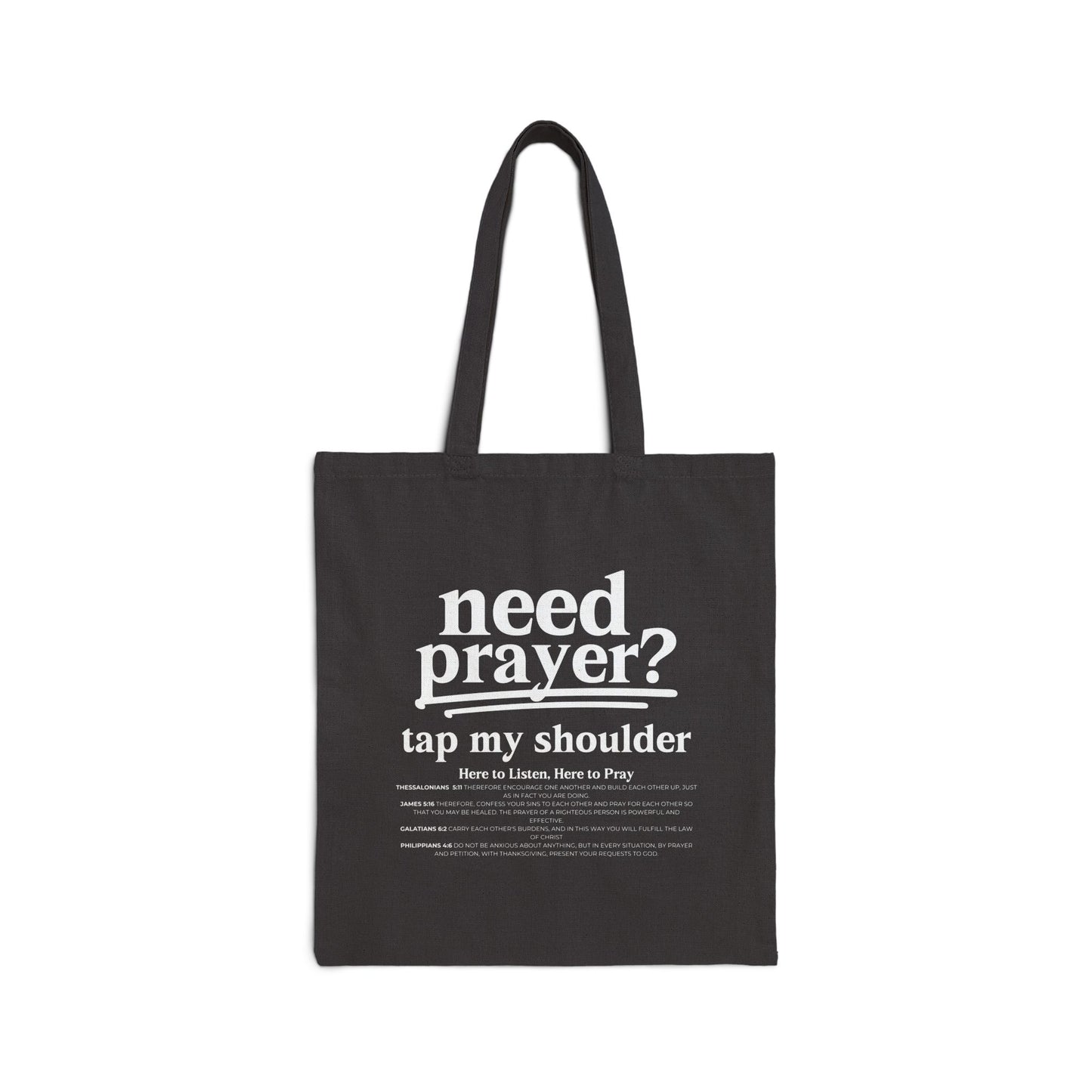 Need Prayer? Tap my Shoulder Cotton Canvas Tote