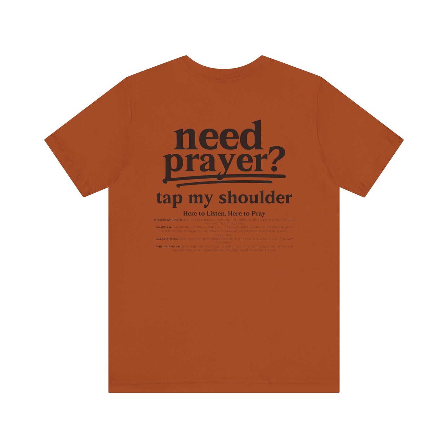 Need Prayer? Tap My shoulder Modern Inspirational Unisex Tee