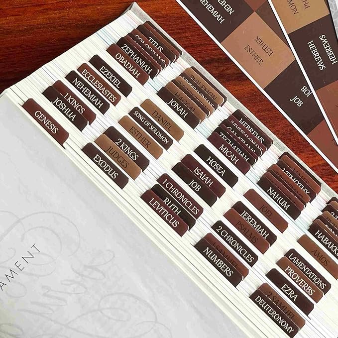 Laminated Bible Tabs, Large Print Stickers