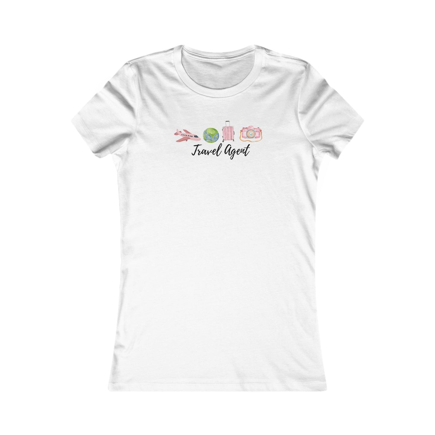 Women's Tee - Pink Watercolor Travel Agent T-Shirt
