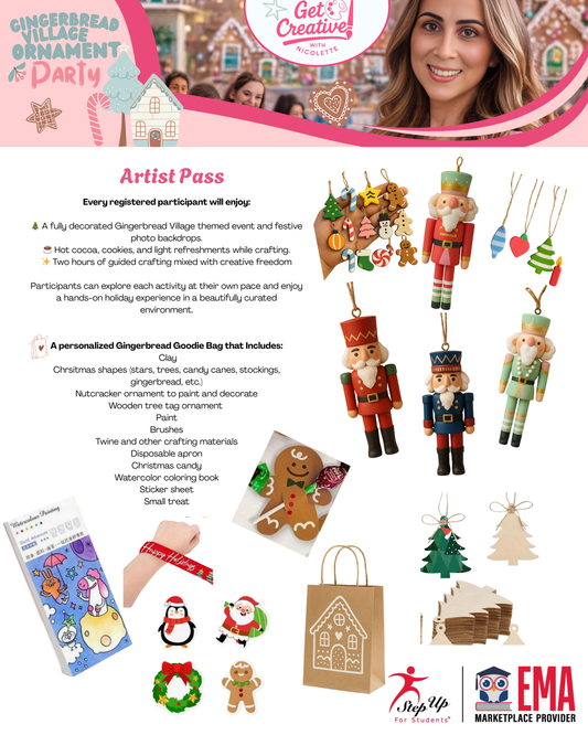 Winter 2025 Craft Artist Pass MONDAY DECEMBER 22 10:00AM-12:00PM