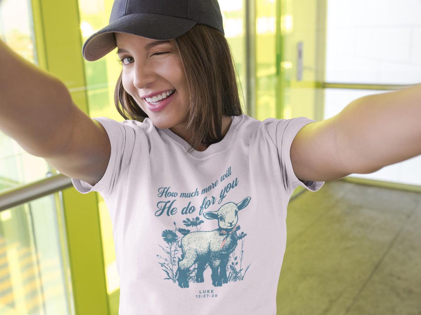 How Much More Will He Do for You Sheep 99 Retro Woman's Tee